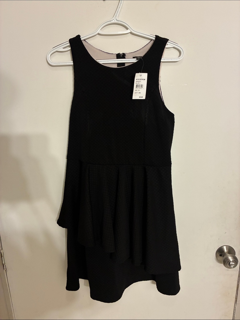 Zunie Black Textured Sleeveless Peplum Dress - Picture 1 of 4